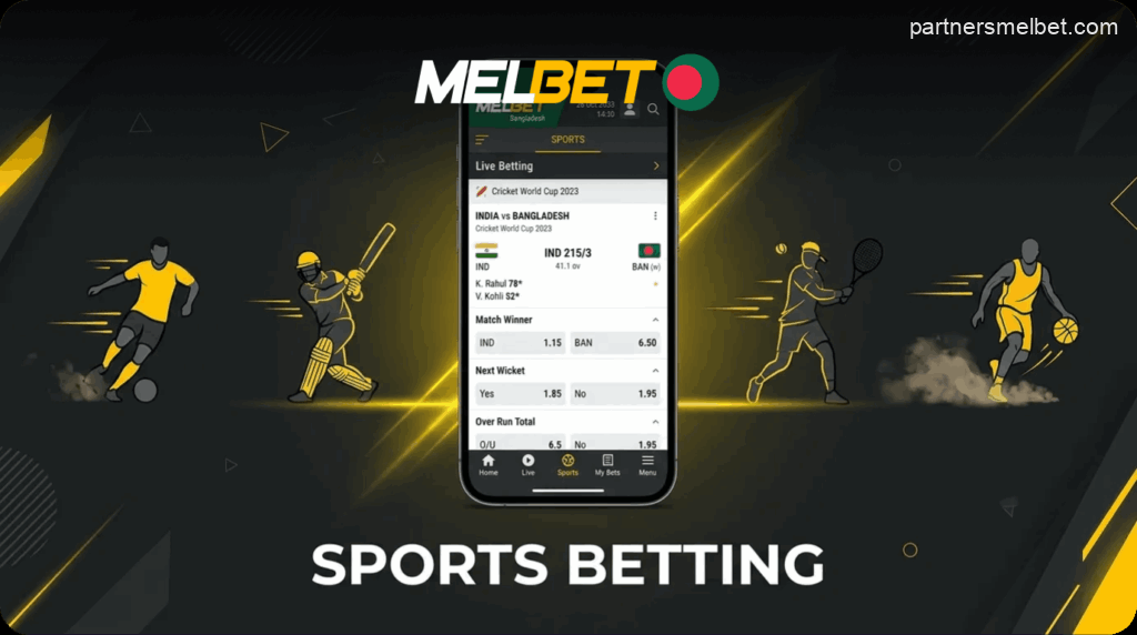 Sports betting on the Melbet mobile app in Bangladesh