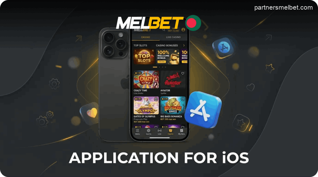 Melbet app in Bangladesh on iOS devices