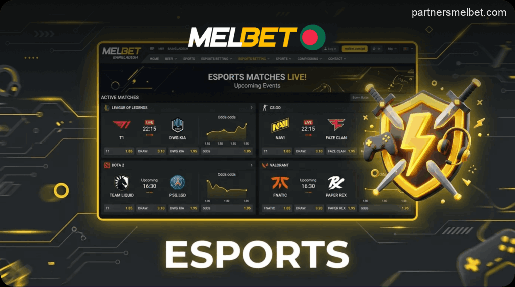 Esports betting on the Melbet website in Bangladesh