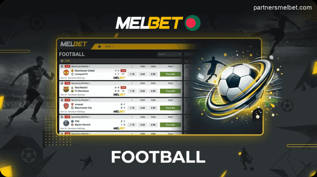 Football betting on Melbet in Bangladesh